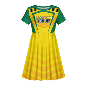 Custom Cricket Jamaica Kid Short Sleeve Dress Scorpions We Made Legends