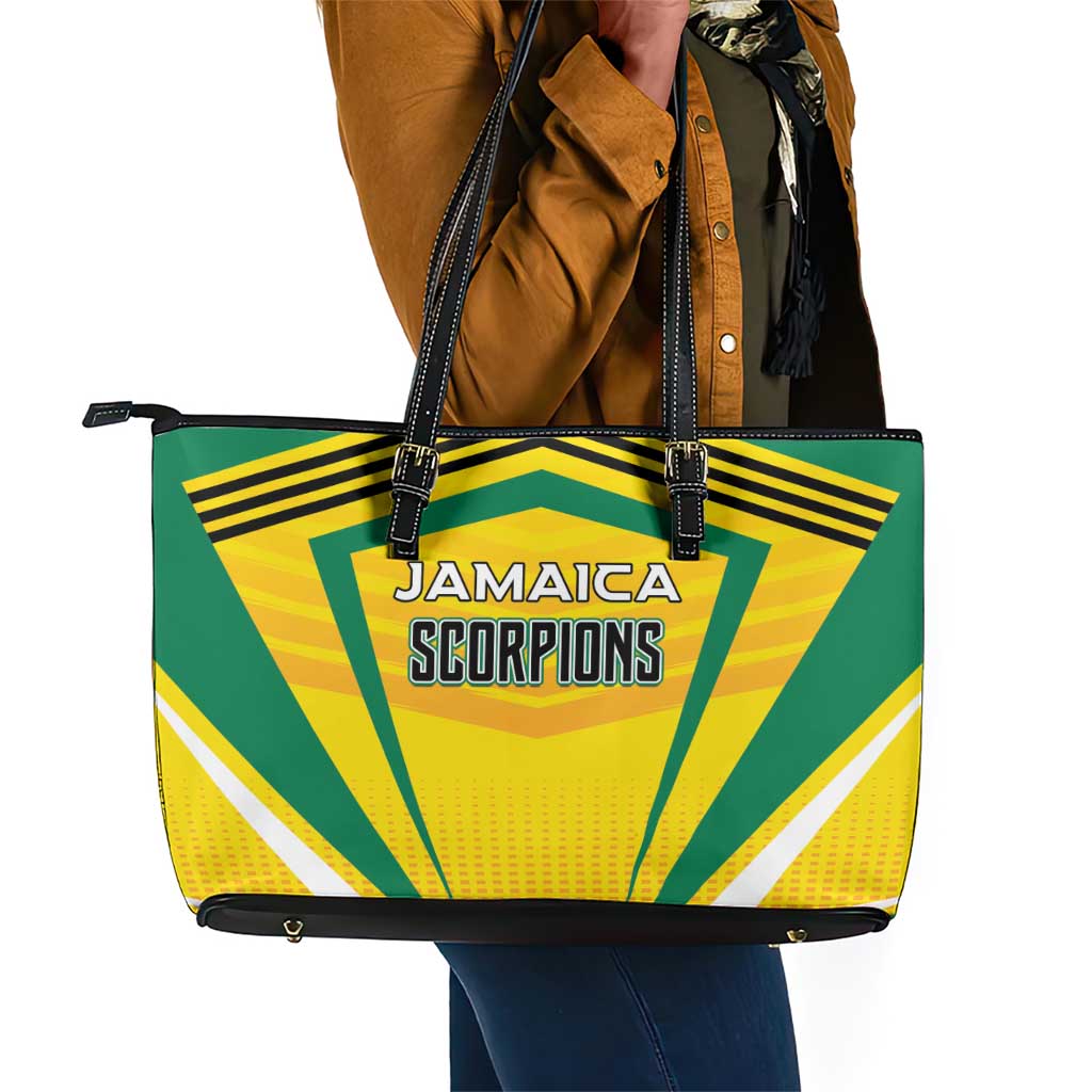 Cricket Jamaica Leather Tote Bag Scorpions We Made Legends