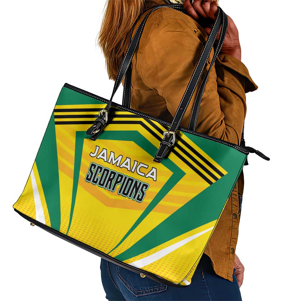 Cricket Jamaica Leather Tote Bag Scorpions We Made Legends