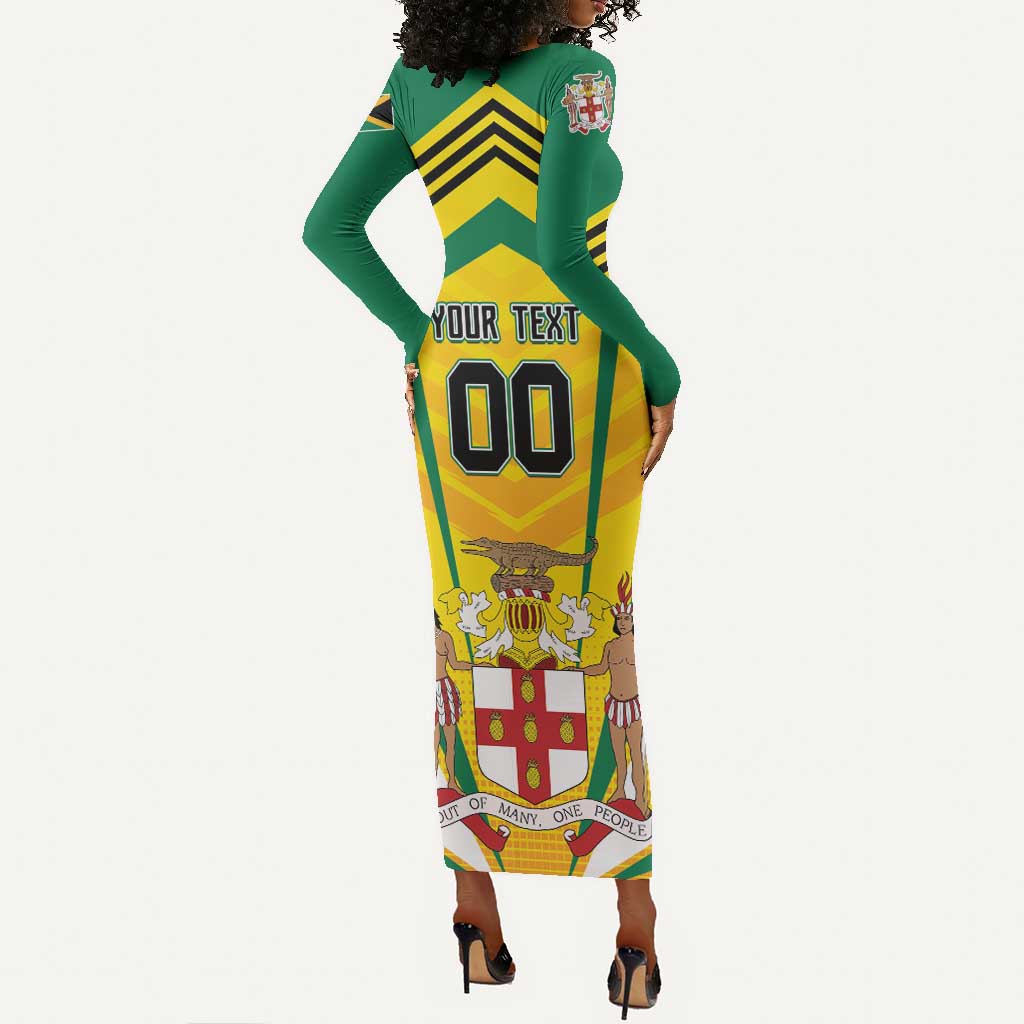Custom Cricket Jamaica Long Sleeve Bodycon Dress Scorpions We Made Legends