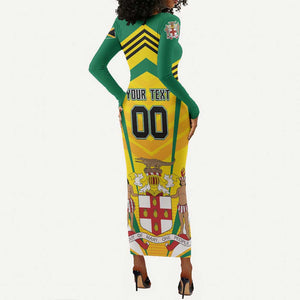 Custom Cricket Jamaica Long Sleeve Bodycon Dress Scorpions We Made Legends