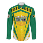 Custom Cricket Jamaica Long Sleeve Button Shirt Scorpions We Made Legends
