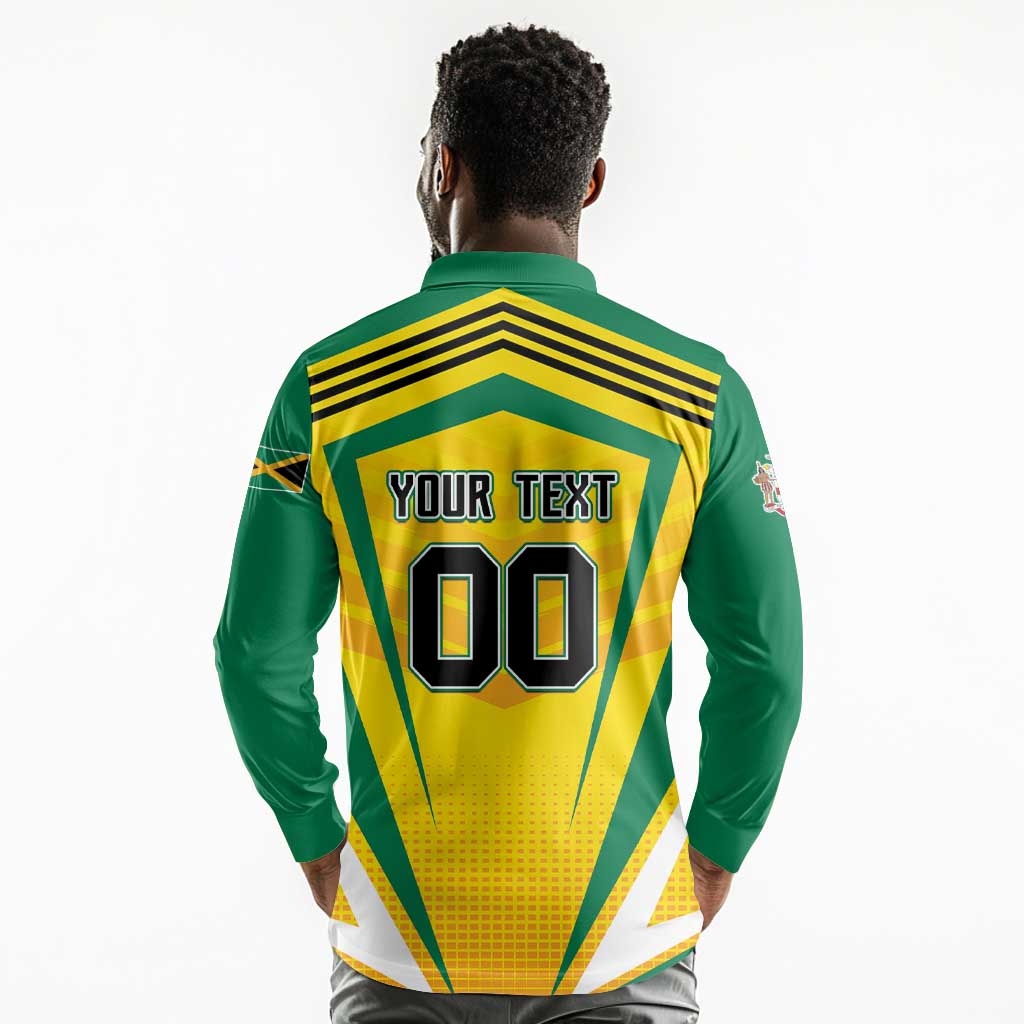 Custom Cricket Jamaica Long Sleeve Polo Shirt Scorpions We Made Legends