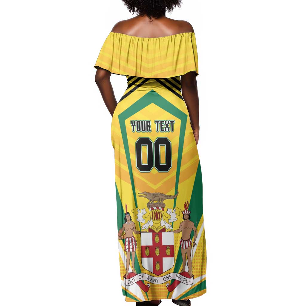 Custom Cricket Jamaica Off Shoulder Maxi Dress Scorpions We Made Legends