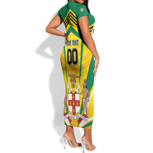 Custom Cricket Jamaica Short Sleeve Bodycon Dress Scorpions We Made Legends