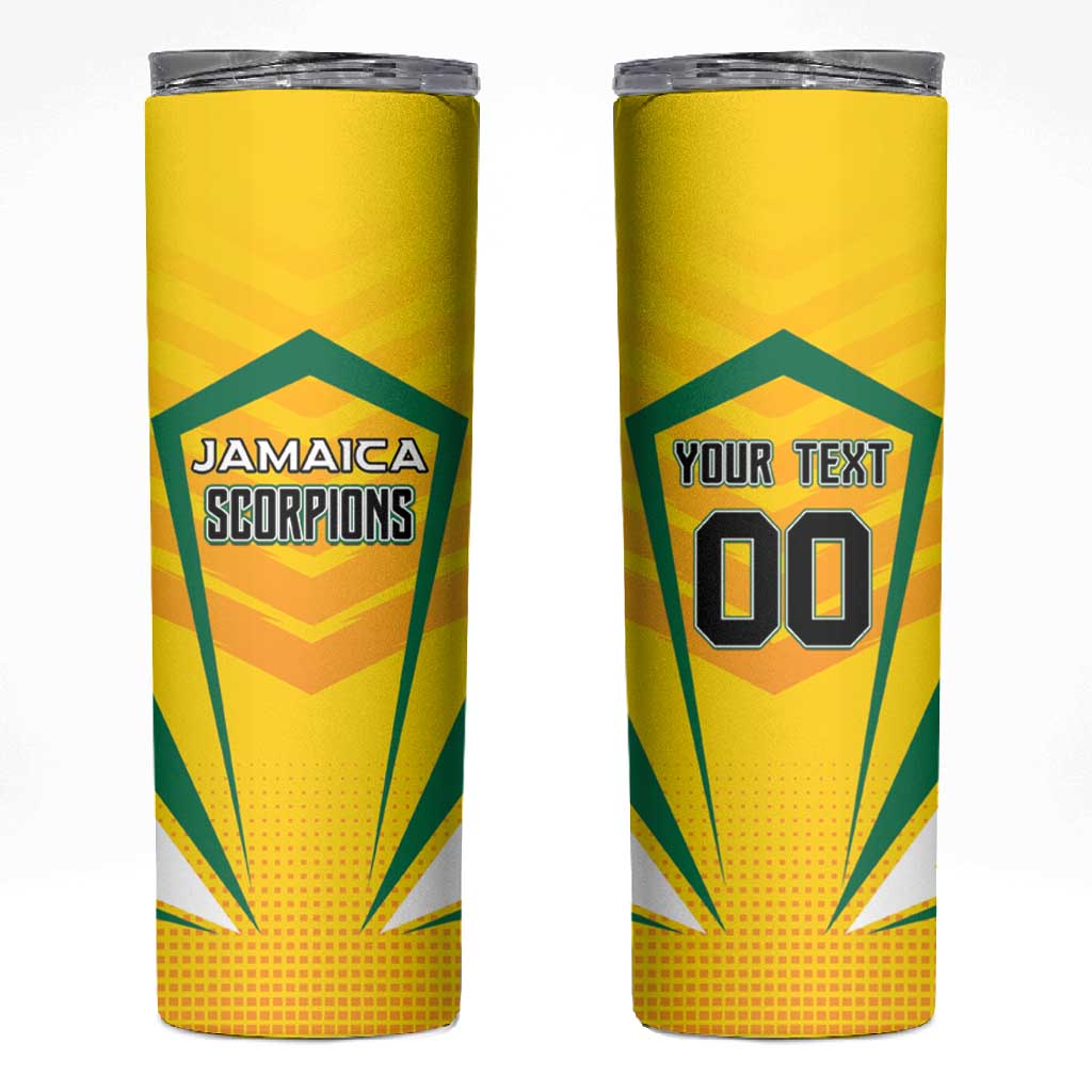Custom Cricket Jamaica Skinny Tumbler Scorpions We Made Legends