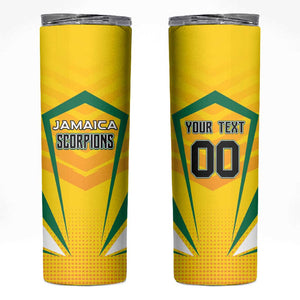 Custom Cricket Jamaica Skinny Tumbler Scorpions We Made Legends