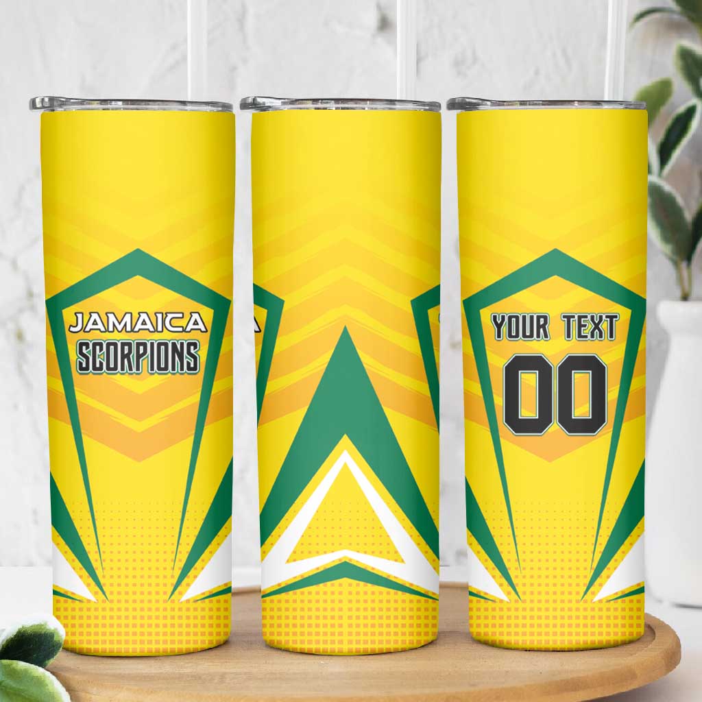 Custom Cricket Jamaica Skinny Tumbler Scorpions We Made Legends