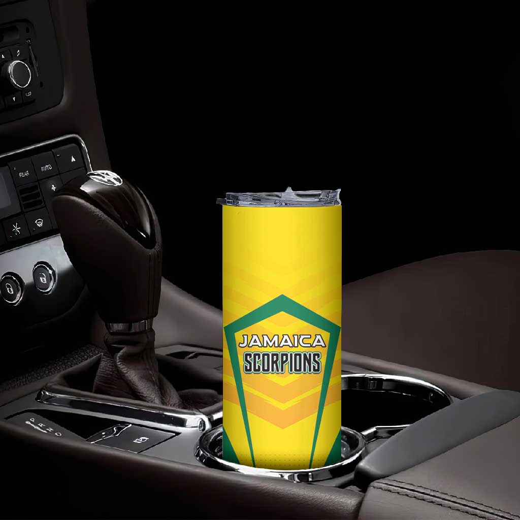 Custom Cricket Jamaica Skinny Tumbler Scorpions We Made Legends