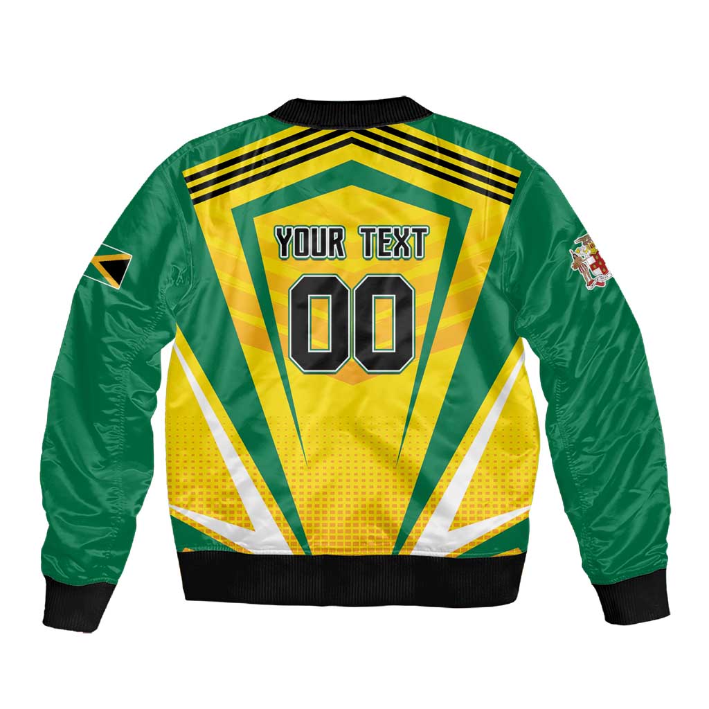 Custom Cricket Jamaica Sleeve Zip Bomber Jacket Scorpions We Made Legends