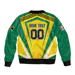 Custom Cricket Jamaica Sleeve Zip Bomber Jacket Scorpions We Made Legends