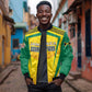 Custom Cricket Jamaica Sleeve Zip Bomber Jacket Scorpions We Made Legends