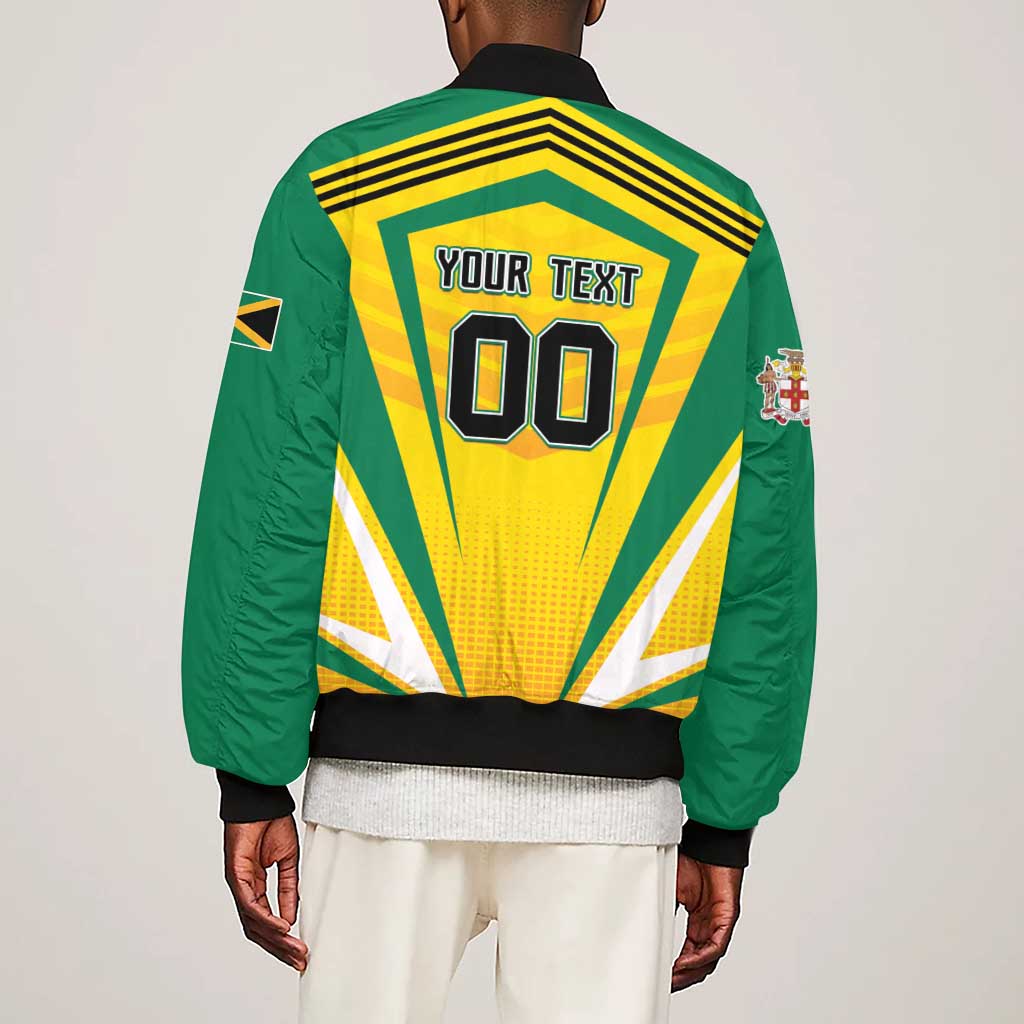 Custom Cricket Jamaica Sleeve Zip Bomber Jacket Scorpions We Made Legends