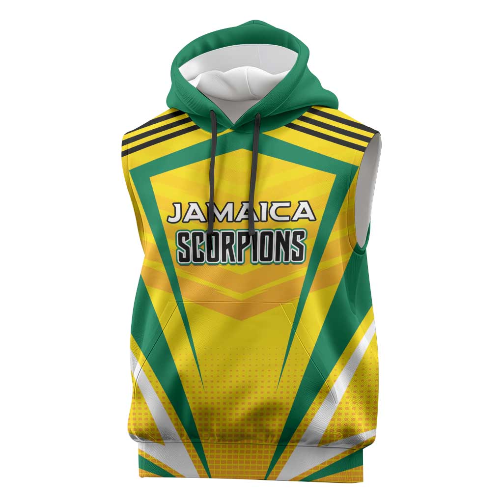 Custom Cricket Jamaica Sleeveless Hoodie Scorpions We Made Legends - African Pride