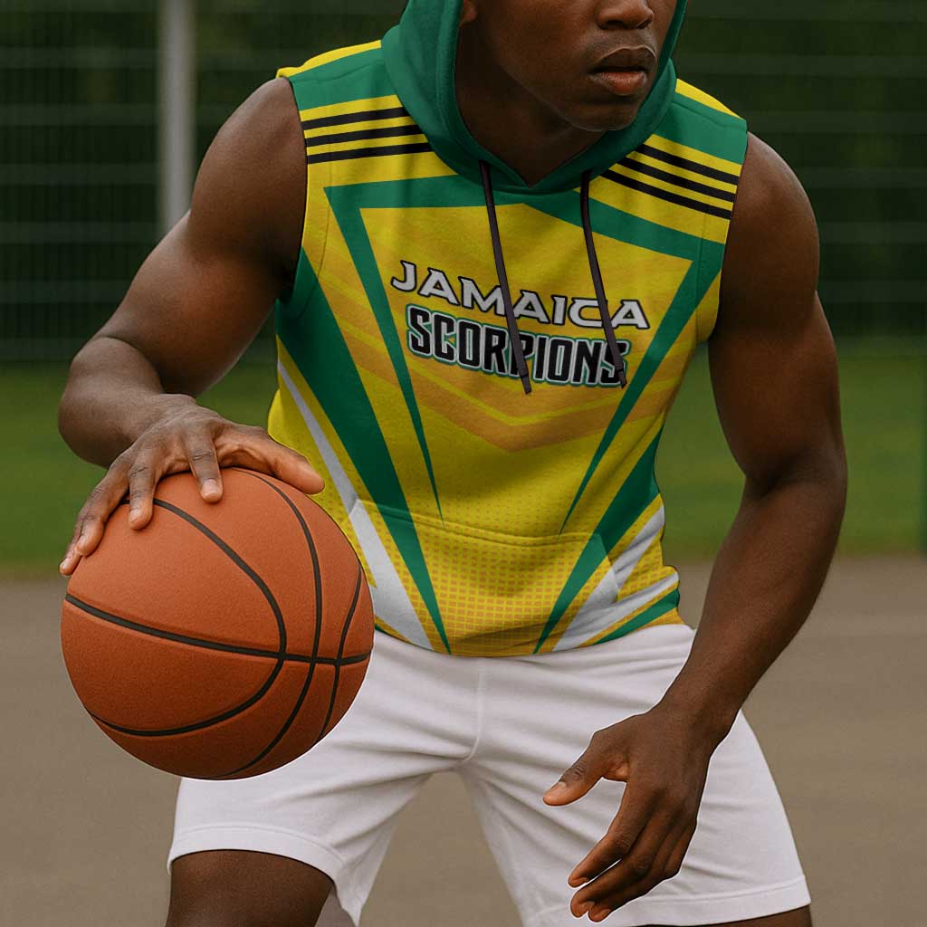 Custom Cricket Jamaica Sleeveless Hoodie Scorpions We Made Legends - African Pride
