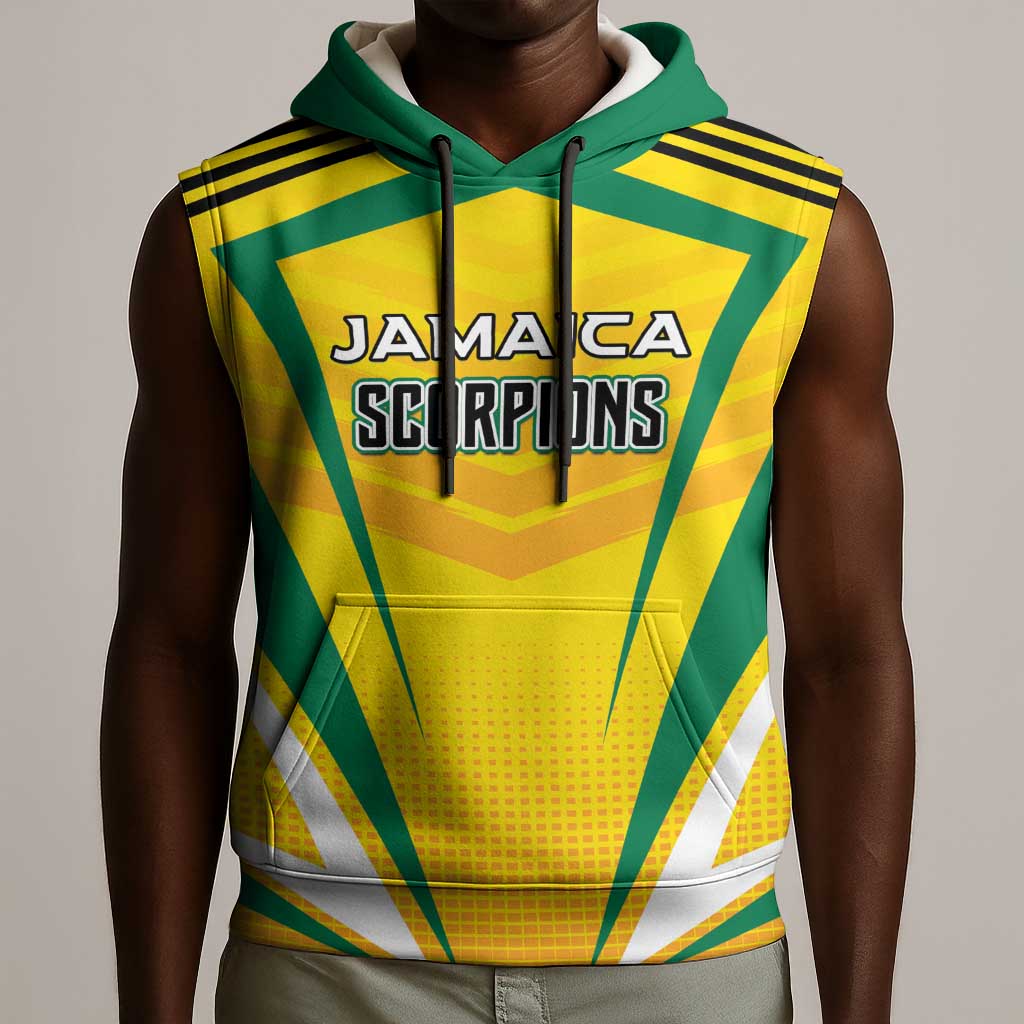 Custom Cricket Jamaica Sleeveless Hoodie Scorpions We Made Legends - African Pride
