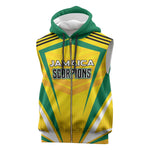 Custom Cricket Jamaica Sleeveless Zip Hoodie Scorpions We Made Legends - African Pride