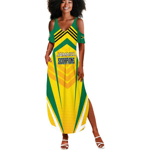 Custom Cricket Jamaica Summer Maxi Dress Scorpions We Made Legends