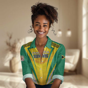 Custom Cricket Jamaica Women Casual Shirt Scorpions We Made Legends