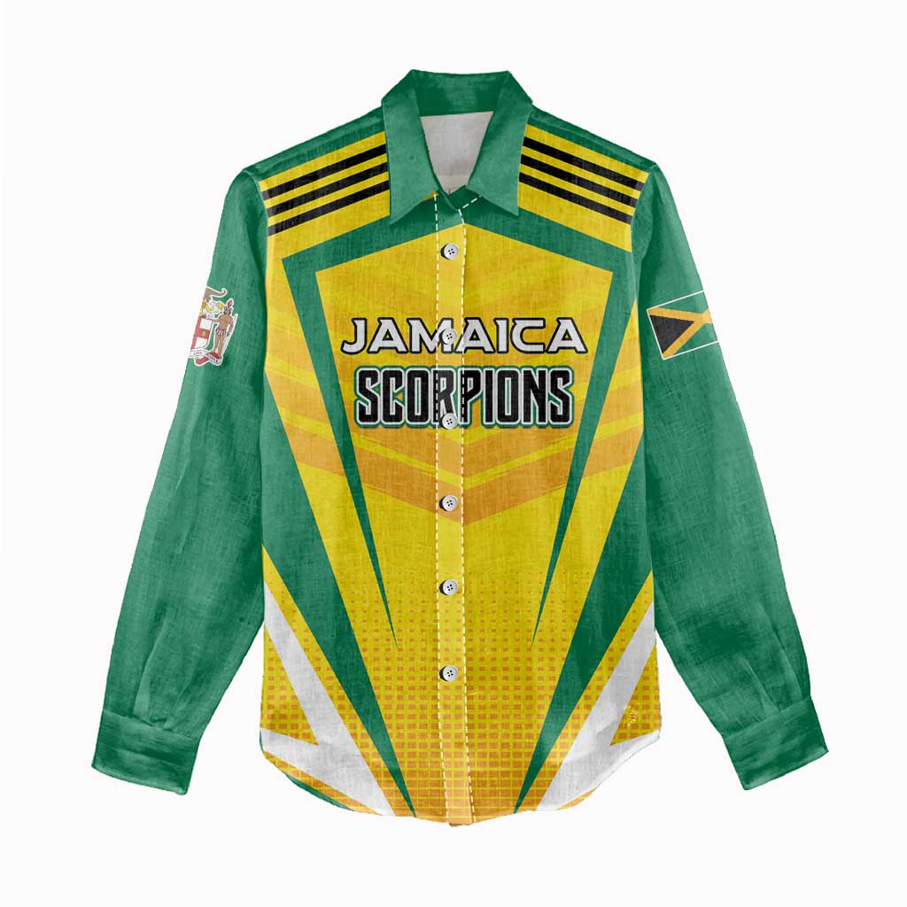 Custom Cricket Jamaica Women Casual Shirt Scorpions We Made Legends