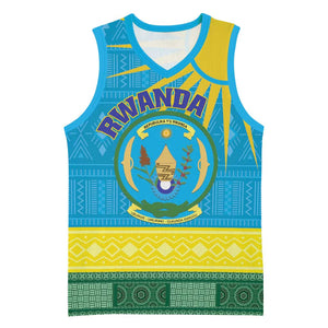 Personalized Rwanda Basketball Jersey Coat of Arms With African Pattern - African Pride