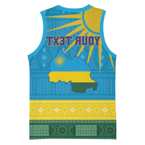 Personalized Rwanda Basketball Jersey Coat of Arms With African Pattern - African Pride