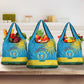 Personalized Rwanda Grocery Bag Coat of Arms With African Pattern