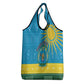 Personalized Rwanda Grocery Bag Coat of Arms With African Pattern