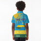 Personalized Rwanda Kid Polo Shirt Coat of Arms With African Pattern