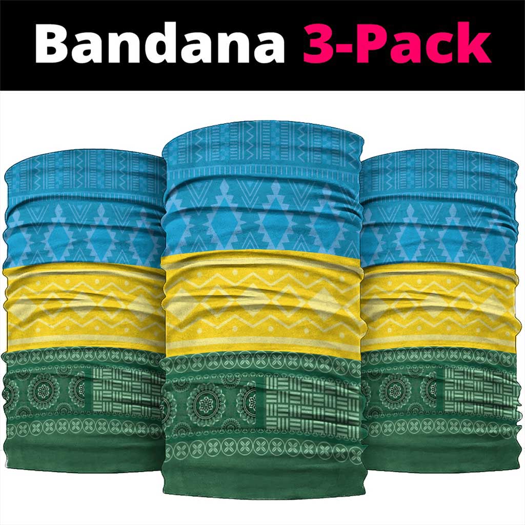 Rwanda Neck Gaiter Coat of Arms With African Pattern - African Pride