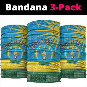 Rwanda Neck Gaiter Coat of Arms With African Pattern - African Pride