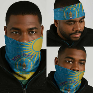 Rwanda Neck Gaiter Coat of Arms With African Pattern - African Pride