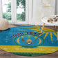 Personalized Rwanda Round Carpet Coat of Arms With African Pattern