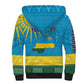 Personalized Rwanda Sherpa Hoodie Coat of Arms With African Pattern