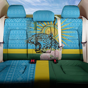 Rwanda Independence Day Back Car Seat Cover Leopard With Roses