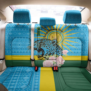 Rwanda Independence Day Back Car Seat Cover Leopard With Roses