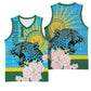Rwanda Independence Day Basketball Jersey Leopard With Roses - African Pride