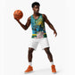 Rwanda Independence Day Basketball Jersey Leopard With Roses - African Pride