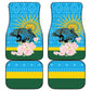 Rwanda Independence Day Car Mats Leopard With Roses