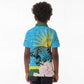 Rwanda Independence Day Kid Polo Shirt Leopard With Roses