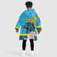 Rwanda Independence Day KId Wearable Blanket Hoodie Leopard With Roses