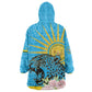 Rwanda Independence Day KId Wearable Blanket Hoodie Leopard With Roses