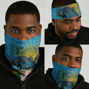 Rwanda Independence Day Neck Gaiter Leopard With Roses - African Pride