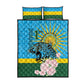 Rwanda Independence Day Quilt Bed Set Leopard With Roses
