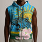 Rwanda Independence Day Sleeveless Zip Hoodie Leopard With Roses - African Pride