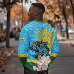 Rwanda Independence Day Sweatshirt Leopard With Roses