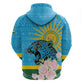 Rwanda Independence Day Zip Hoodie Leopard With Roses
