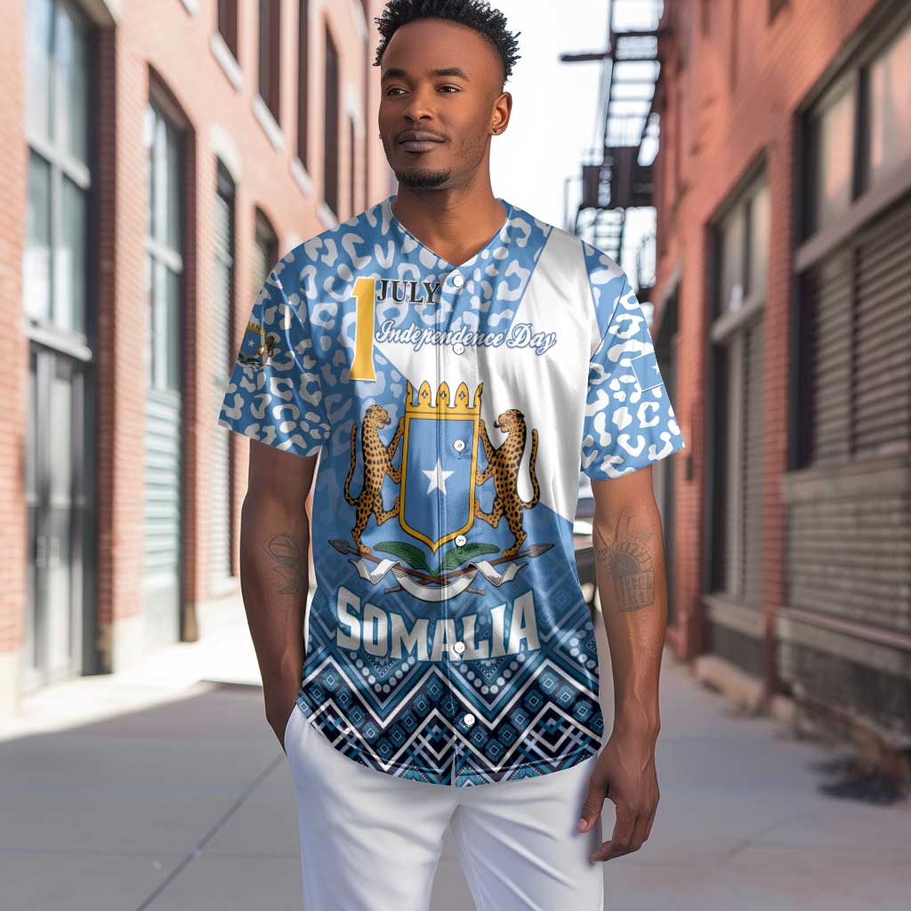 Personalized Somalia Independence Day Baseball Jersey African Leopard Pattern