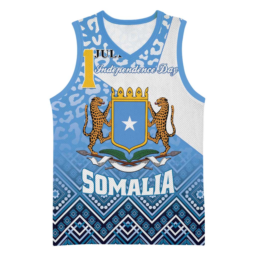 Personalized Somalia Independence Day Basketball Jersey African Leopard Pattern - African Pride