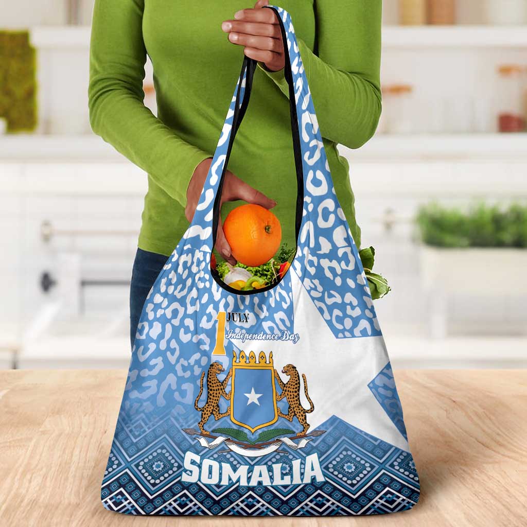 Somalia Independence Day Grocery Bag African Leopard Pattern